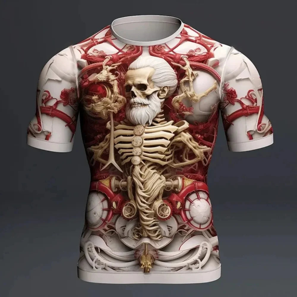 2024 verão nova camiseta masculina harajuku aranha crânio 3d impresso camiseta roupas masculinas moda punk t casual street wear camiseta