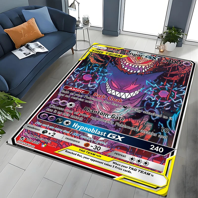Tapete de Área Potdemiel Pokémon Gengar para Sala de Estar, Decoração de Casa, Tapete de Chão para Engatinhar Infantil e Tapete de Jogo para Sala de Estar