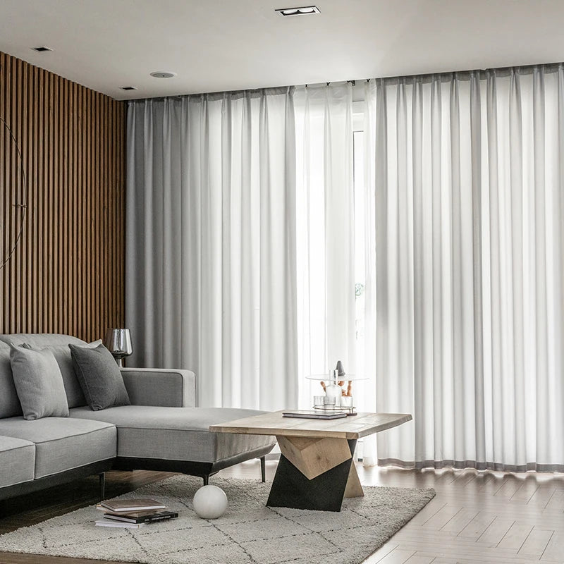 Macio branco voile sheer cortinas para sala de estar janela cor sólida tule cortina para o quarto casamento decoração casa personalizar