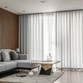 Macio branco voile sheer cortinas para sala de estar janela cor sólida tule cortina para o quarto casamento decoração casa personalizar