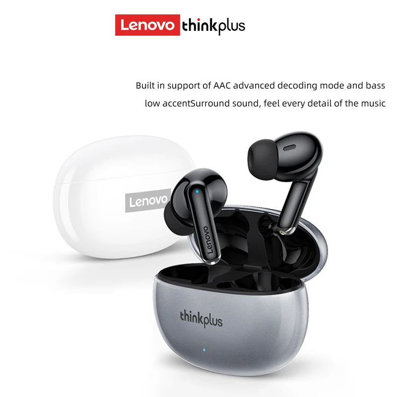 Lenovo Thinkplus XT88 Fones de ouvido intra-auriculares Bluetooth com microfones duplos, redução de ruído estéreo, fones de ouvido de toque HIFI de graves