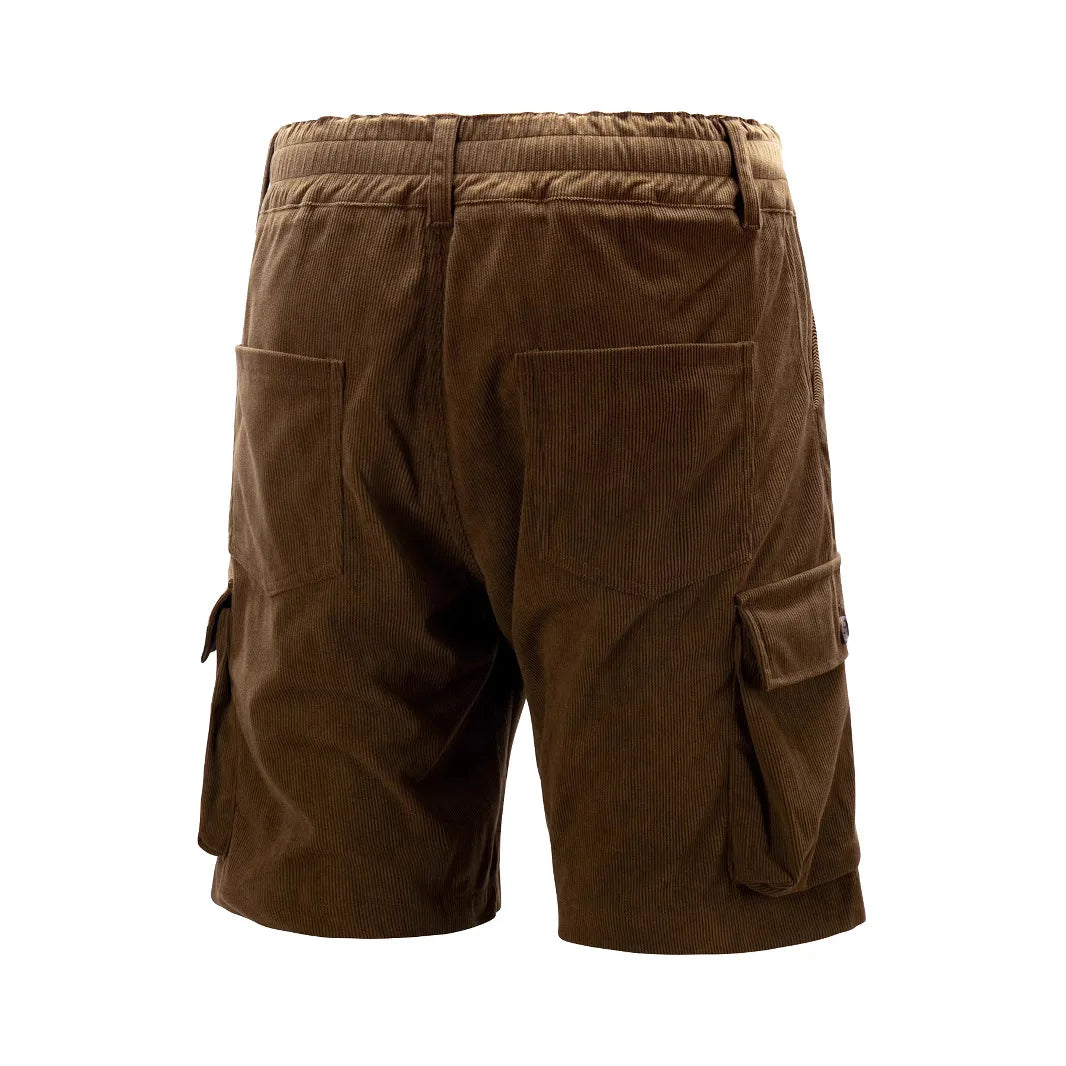 Bermudas Cargo Vintage Masculinas: Calções de Verão Modernos em Corduroy, Casuais, Cor Sólida, Esportivos e Respiráveis