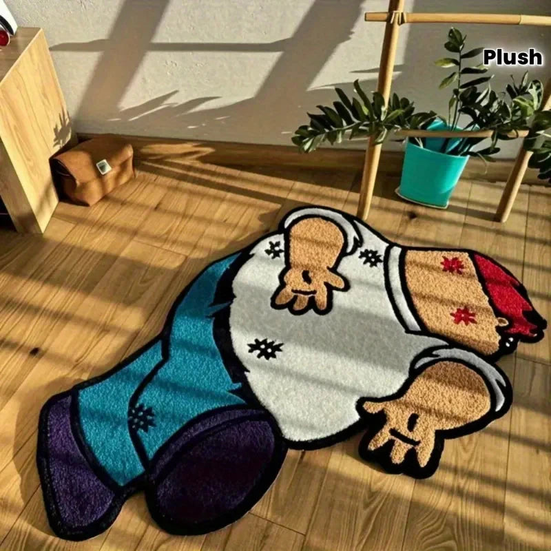 VIKAMA Tapete de quarto com desenho de piada engraçada, macio e antiderrapante, tapete infantil para cabeceira, almofada para sofá, decoração para casa