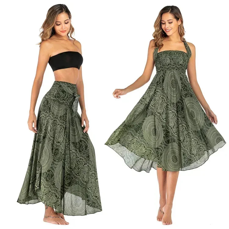 Sexy verão longo boho inferior saia feminina vintage casual ropa mujer faldas solta moda y2k maxi saias roupas femininas saia jupe