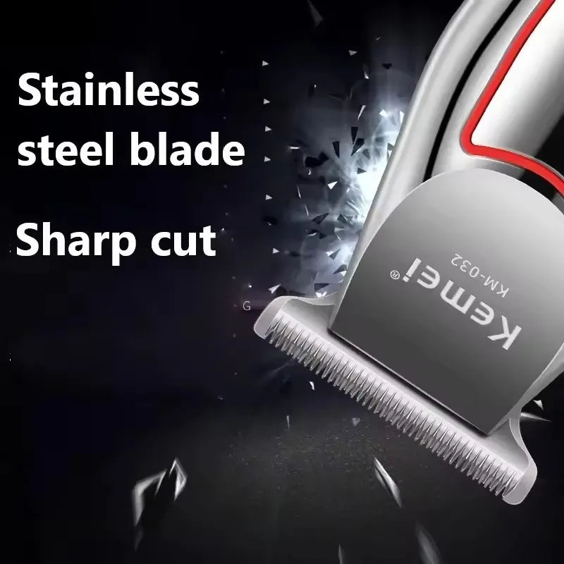 Kemei profissional aparador de cabelo elétrico aparador de barba para homens máquina de cortar cabelo máquina de corte de cabelo kit aliciamento KM-032