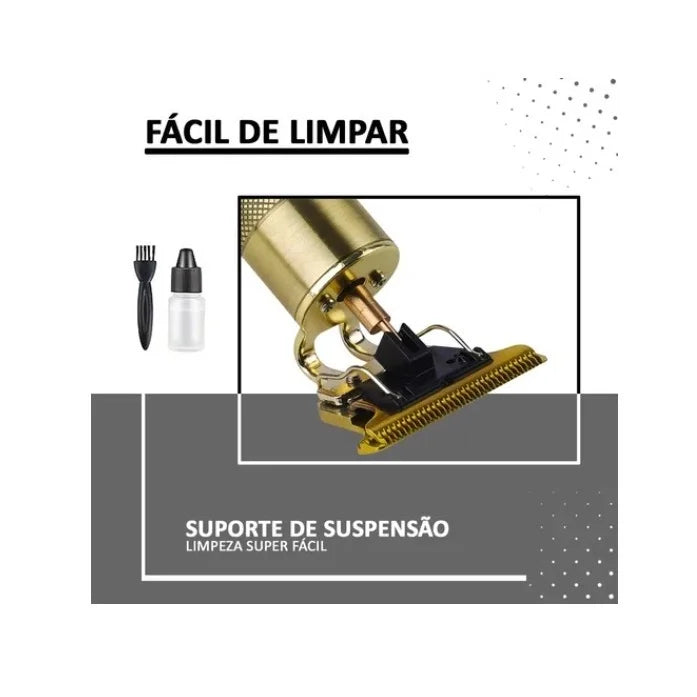 Barbeador Elétrico Masculino Profissional para Barba e Aparador de Pelos Corporais Design Moderno com Pente Ajustável