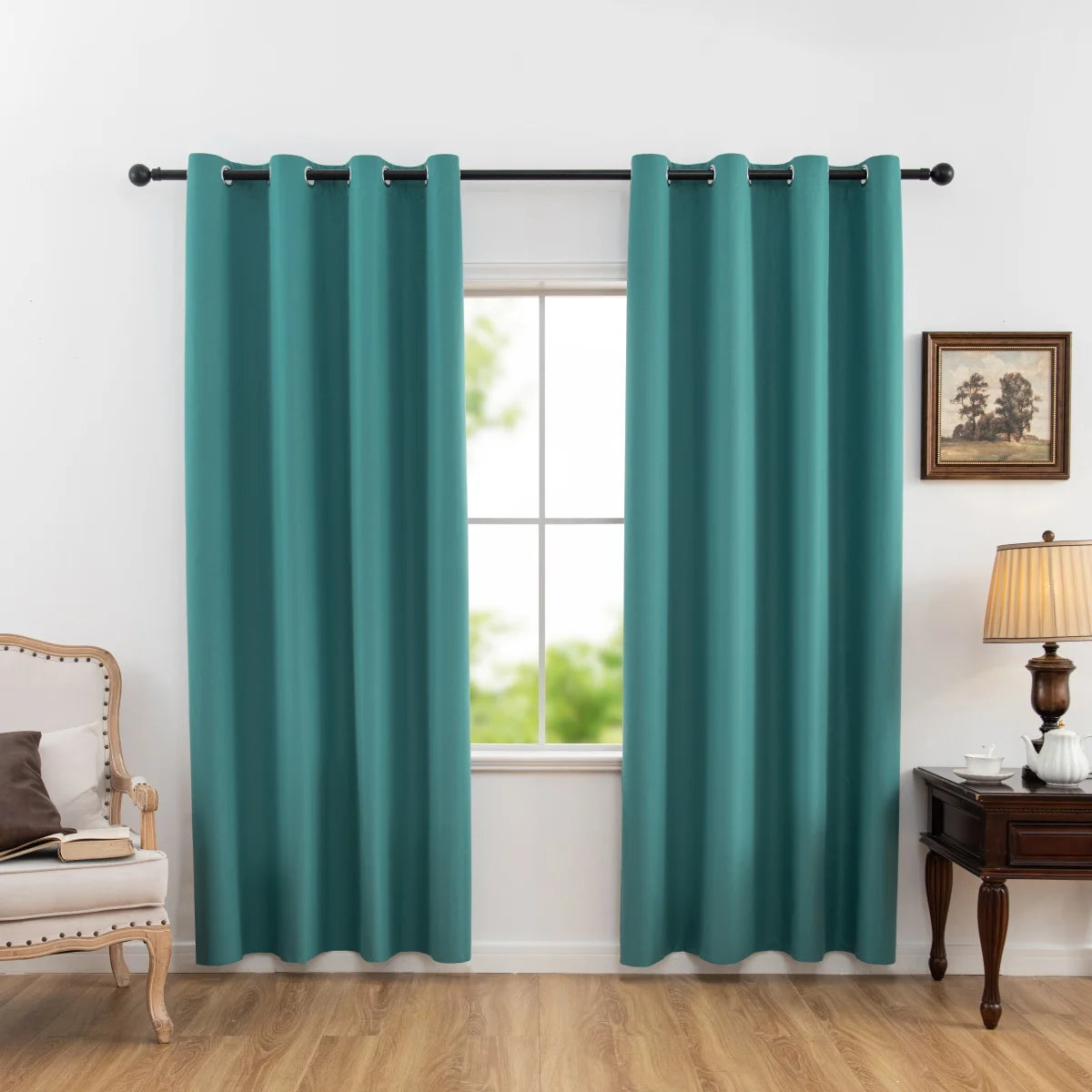 Cortinas Blackout Sólidas 100% com Ilhoses, Cortinas de Privacidade Total para Quarto, Lindas Cortinas para Sala de Estar