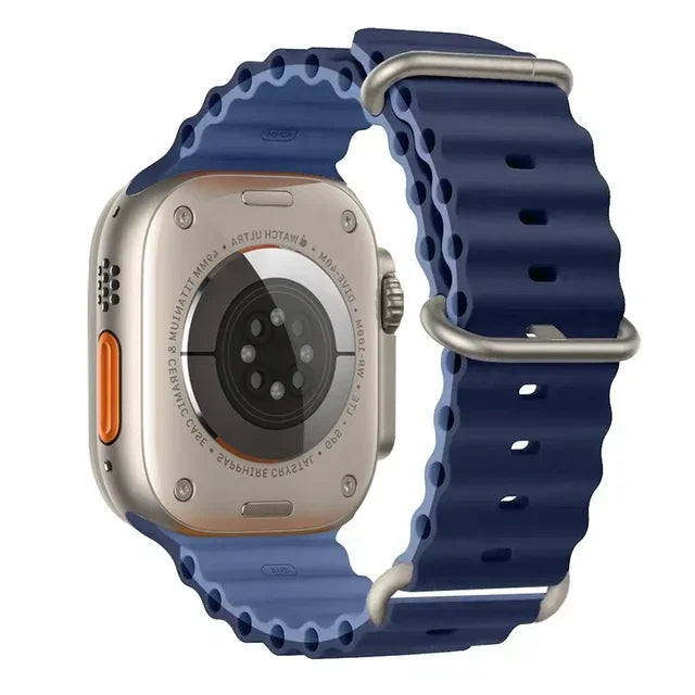 Pulseira oceano para apple watch ultra 2 band 49mm 10 9 8 7 45mm 41mm pulseira de silicone iwatch 6 5 4 3 se 44mm 40 42mm banda