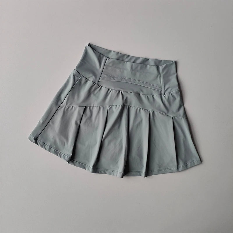 Saia curta esportiva de cintura alta feminina secagem rápida fitness yoga corrida tênis golfe wear verão saias esportivas