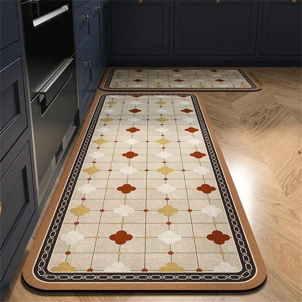 VIKAMA 1/2 peças Tapete Vintage para Cozinha, Sala de Estar, Quarto, Tapete de Corredor Antiderrapante, Capacho de Entrada, Decoração para Casa