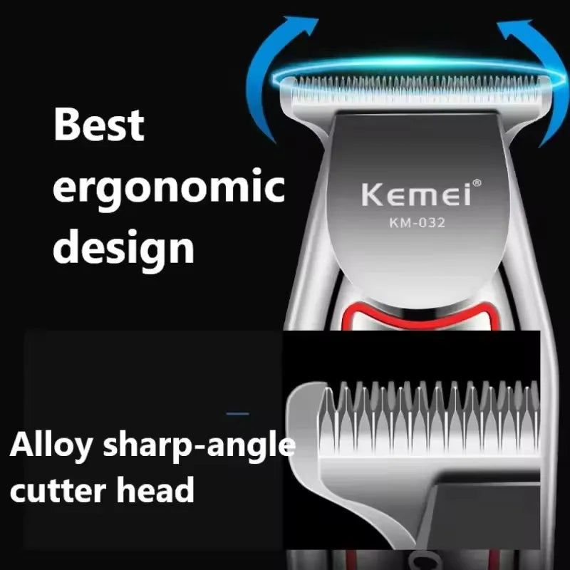 Kemei profissional aparador de cabelo elétrico aparador de barba para homens máquina de cortar cabelo máquina de corte de cabelo kit aliciamento KM-032