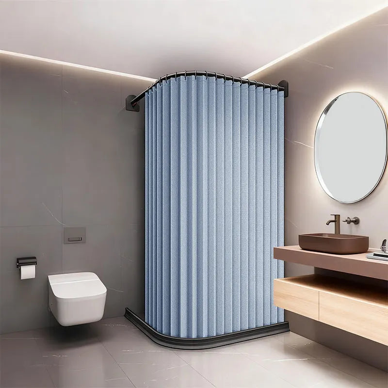 Cortina de Chuveiro Magnética Dobrável com Fivela Magnética, Tela de Privacidade Impermeável para Banheiro, Separação de Áreas Secas e Molhadas para Casa e Hotel