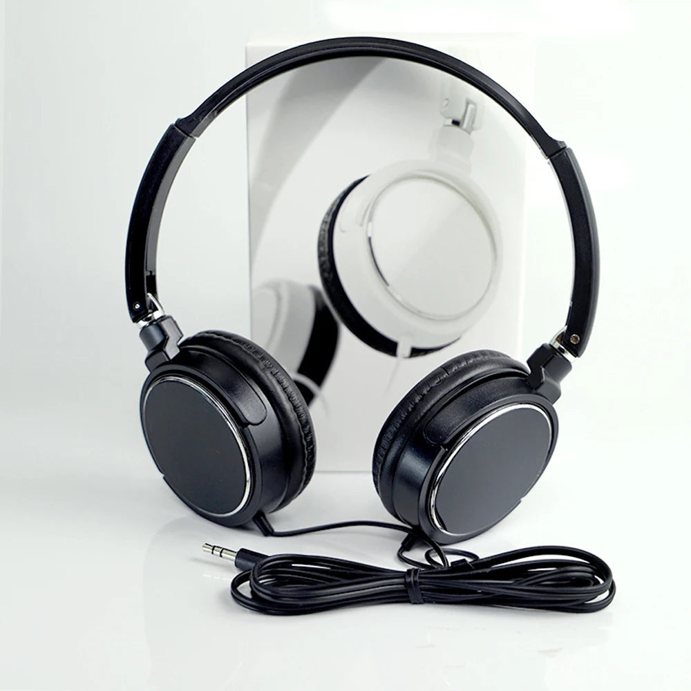 Fone de ouvido articulavel 3.5mm com fio fones de ouvido dobrável HEADSET ajustável baixo estéreo moda música suprimentos para mp3 host todos os smartphones