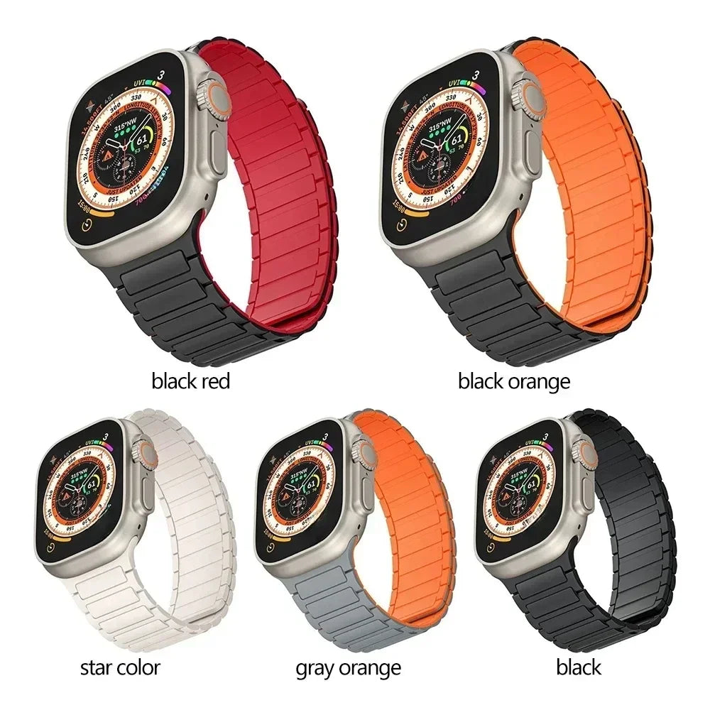 Pulseira de Silicone, iWatch Series 9, 8, 7, 6, 5, 4, 3, 3, SE Ultra 2 Strap, 44mm, 40mm, 49mm, 45 milímetros, 41 milímetros, 38 milímetros