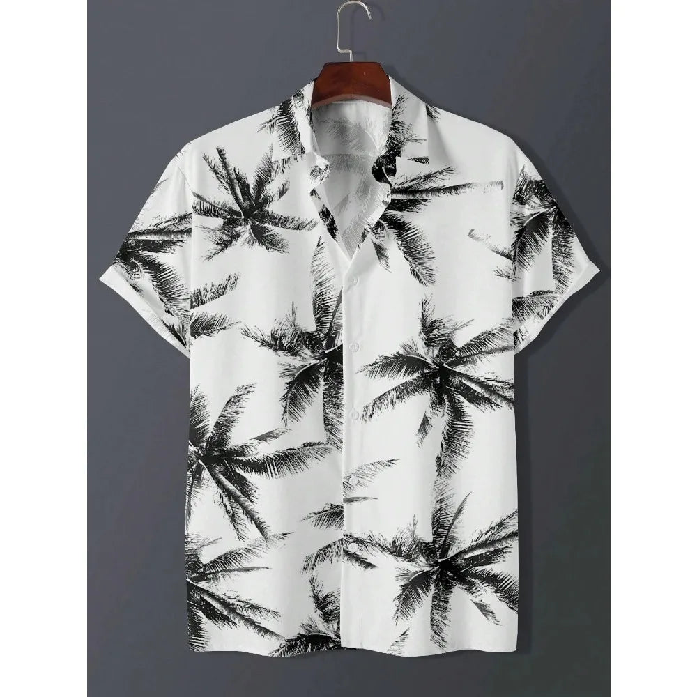 Camisa havaiana homem impressão casual fina praia magro moda camisa de alta qualidade luxo preto social vintage engraçado roupas grandes dimensões
