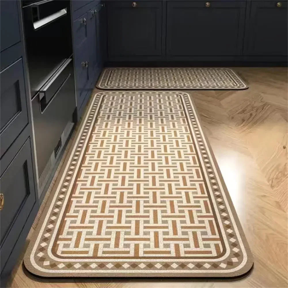 VIKAMA 1/2 peças Tapete Vintage para Cozinha, Sala de Estar, Quarto, Tapete de Corredor Antiderrapante, Capacho de Entrada, Decoração para Casa