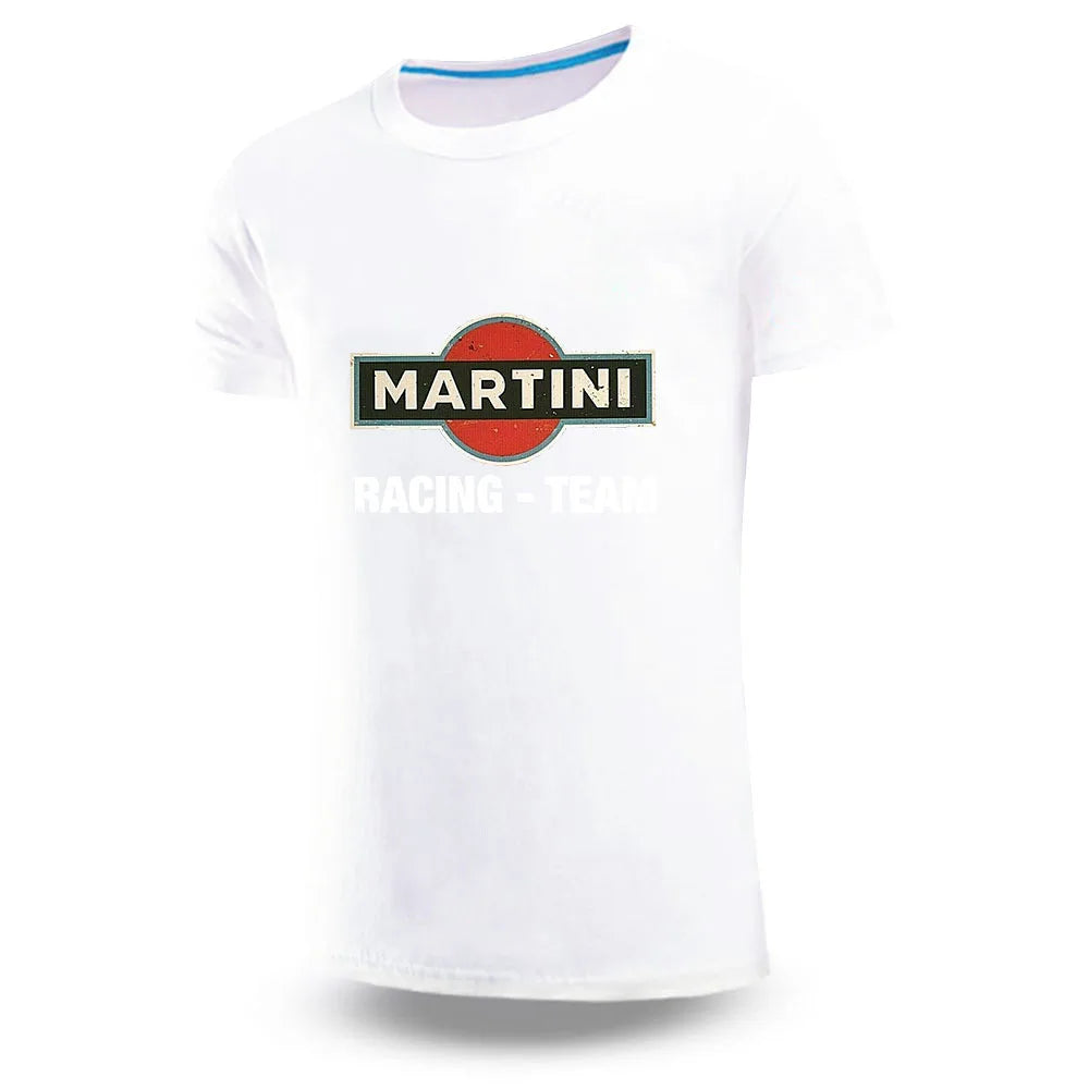 2025 solto respirável confortável manga curta verão homem algodão topos casual esportes camiseta martini corrida logotipo impressão camisas