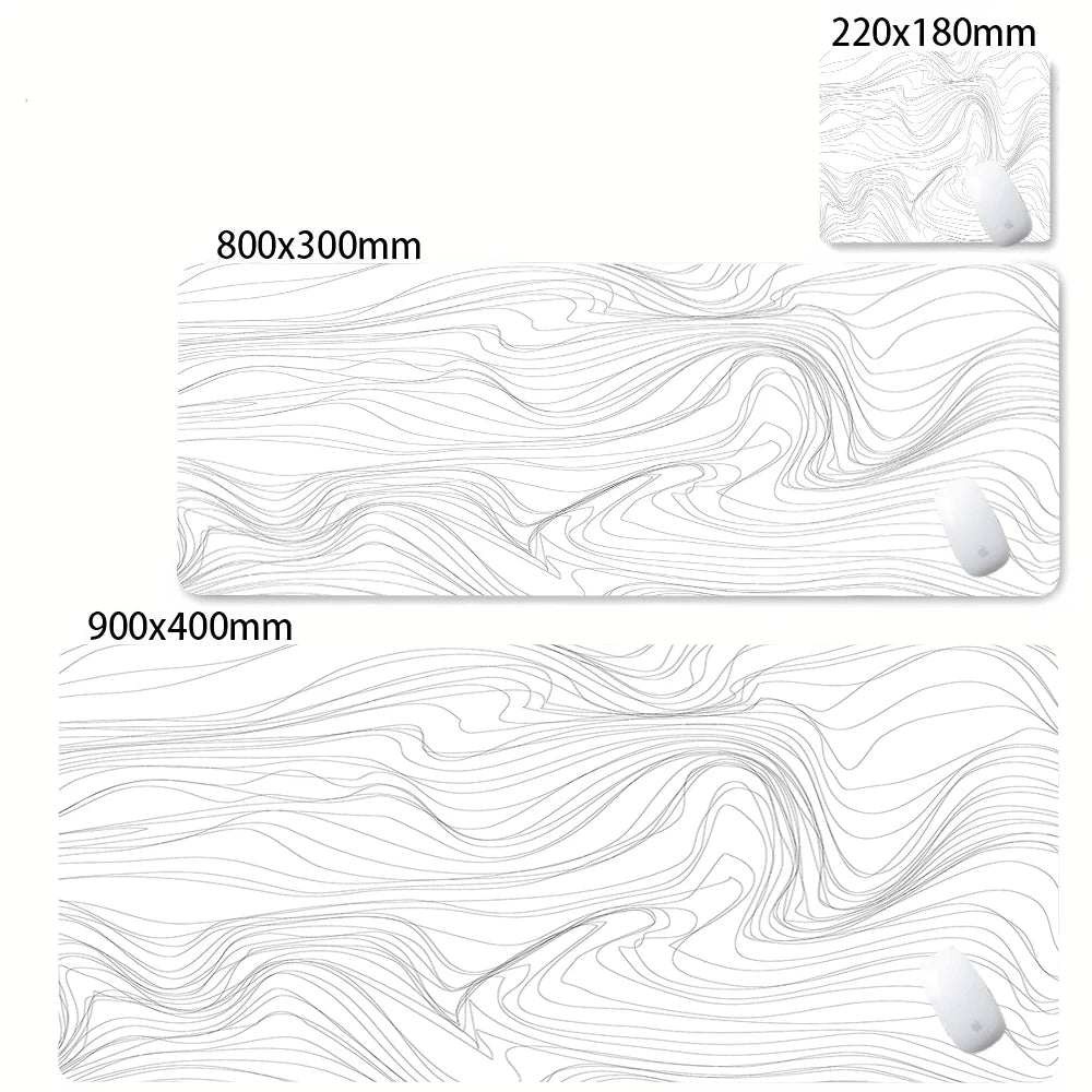 Grande tapete de mouse preto e branco mousepad jogos mousepads de borracha teclado tapetes abstrato mesa strata líquido escritório mouse pads