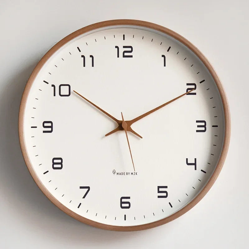 Relógio de parede de madeira estilo europeu nórdico design moderno nordic minimalista madeira mudo relógio de parede sala estar cozinha decoração casa