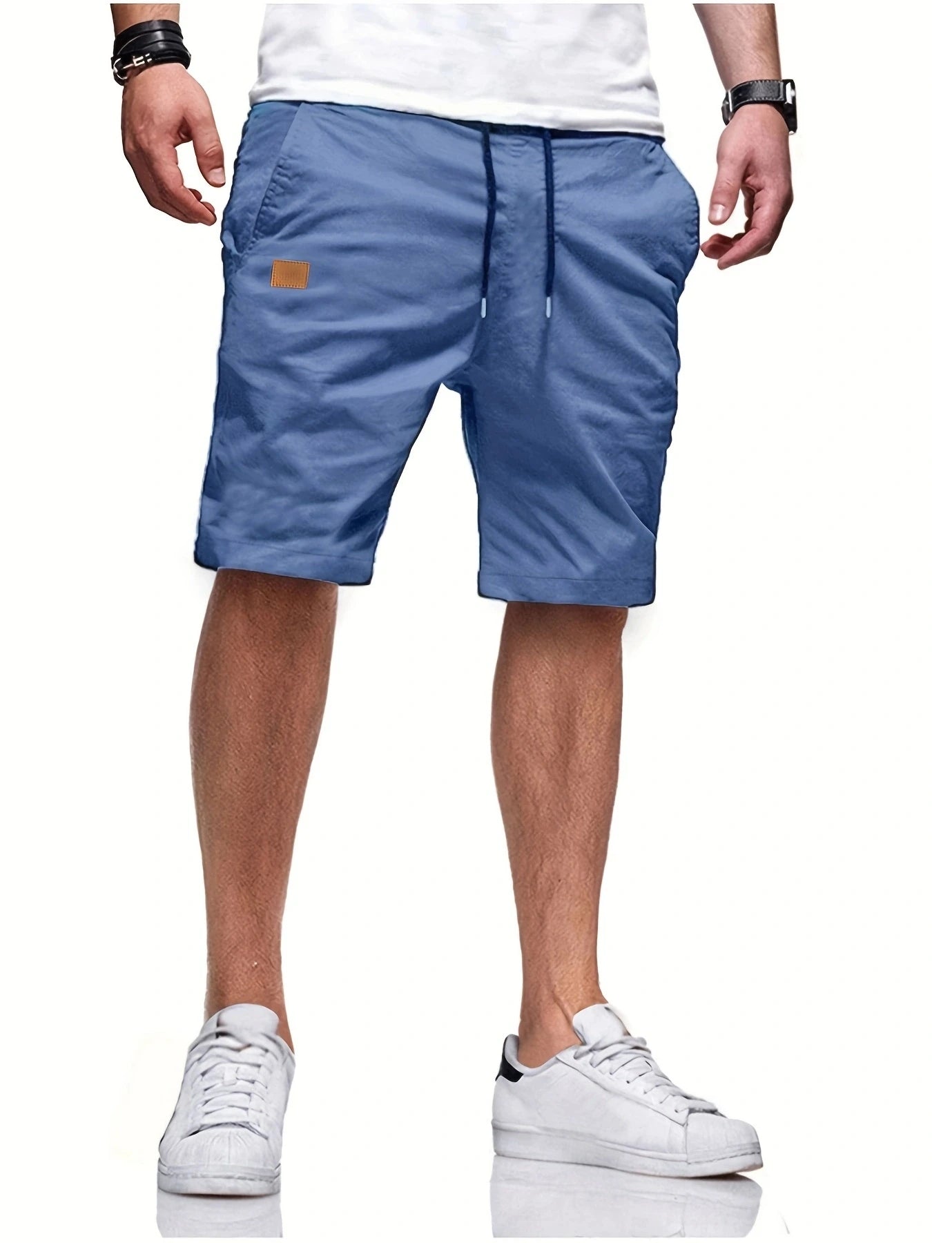 Novo verão masculino casual curto, bermuda, fitness jogging curto, vintage cintura elástica shorts de carga