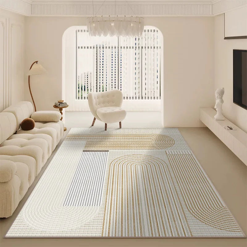 Luxo minimalista sala de estar tapete cor creme grande área para sofá quarto decoração casa