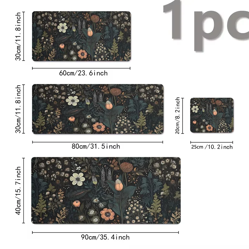 Lindas almofadas florais grande mouse pad para jogos com base de borracha antiderrapante design de costura precisa lavável e durável para uso em escritório