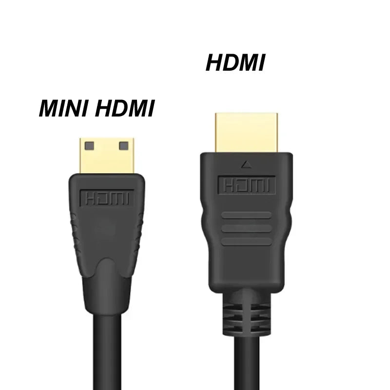 Mini cabo hdmi para hdmi 1080p 3d banhado a ouro para monitor tablet câmera dv placa gráfica hdtv display projeção