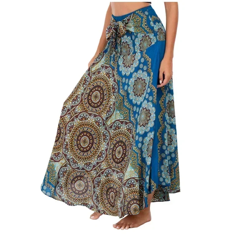 Sexy verão longo boho inferior saia feminina vintage casual ropa mujer faldas solta moda y2k maxi saias roupas femininas saia jupe