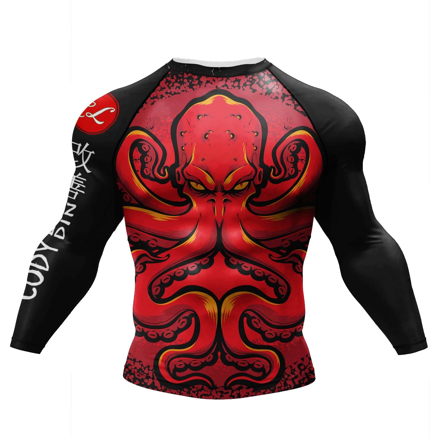 Cody Lundin Tattoo Camiseta de compressão de ginástica masculina sublimação manga longa Rashguard BJJ jiu jitsu camisa de boxe personalizada