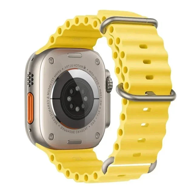 Pulseira oceano para apple watch ultra 2 band 49mm 10 9 8 7 45mm 41mm pulseira de silicone iwatch 6 5 4 3 se 44mm 40 42mm banda