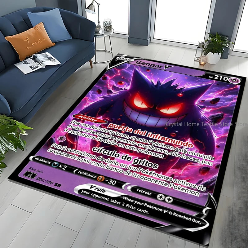 Tapete de Área Potdemiel Pokémon Gengar para Sala de Estar, Decoração de Casa, Tapete de Chão para Engatinhar Infantil e Tapete de Jogo para Sala de Estar