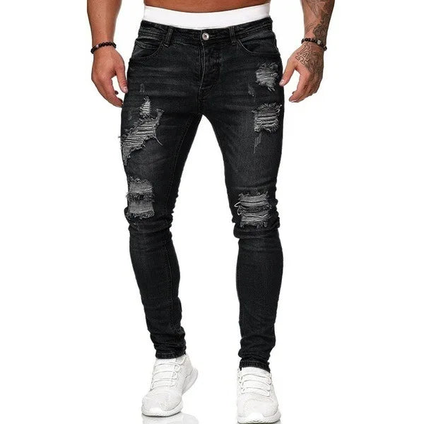 2024 calças de brim masculinas bolsos sólidos estiramento denim calças retas primavera verão negócios calças casuais diário streetwear roupas masculinas