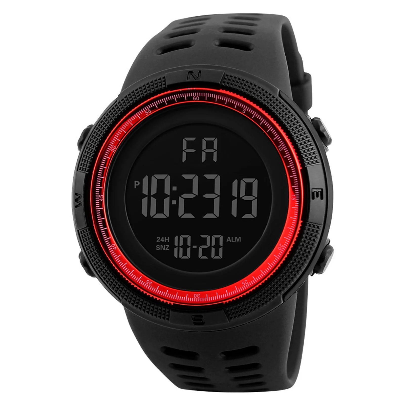 Relógio esportivo digital masculino, à prova d'água, casual, luminoso, cronômetro, alarme, relógio militar simples para corrida, escalada, pesca