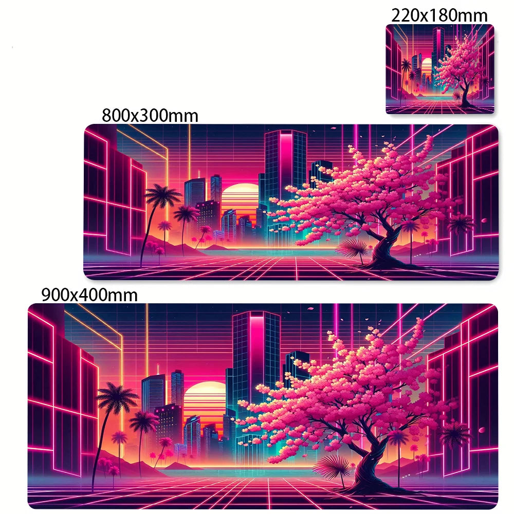 Mouse pad paisagem sakura grande deskmat portátil acessórios do computador mousepad tapetes de borracha anti deslizamento mousepad kawaii playmat