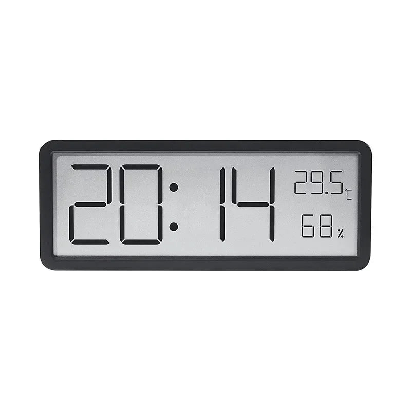 Tela lcd relógio de parede digital tempo temperatura umidade exibição relógio eletrônico desktop relógio digital alimentado por bateria