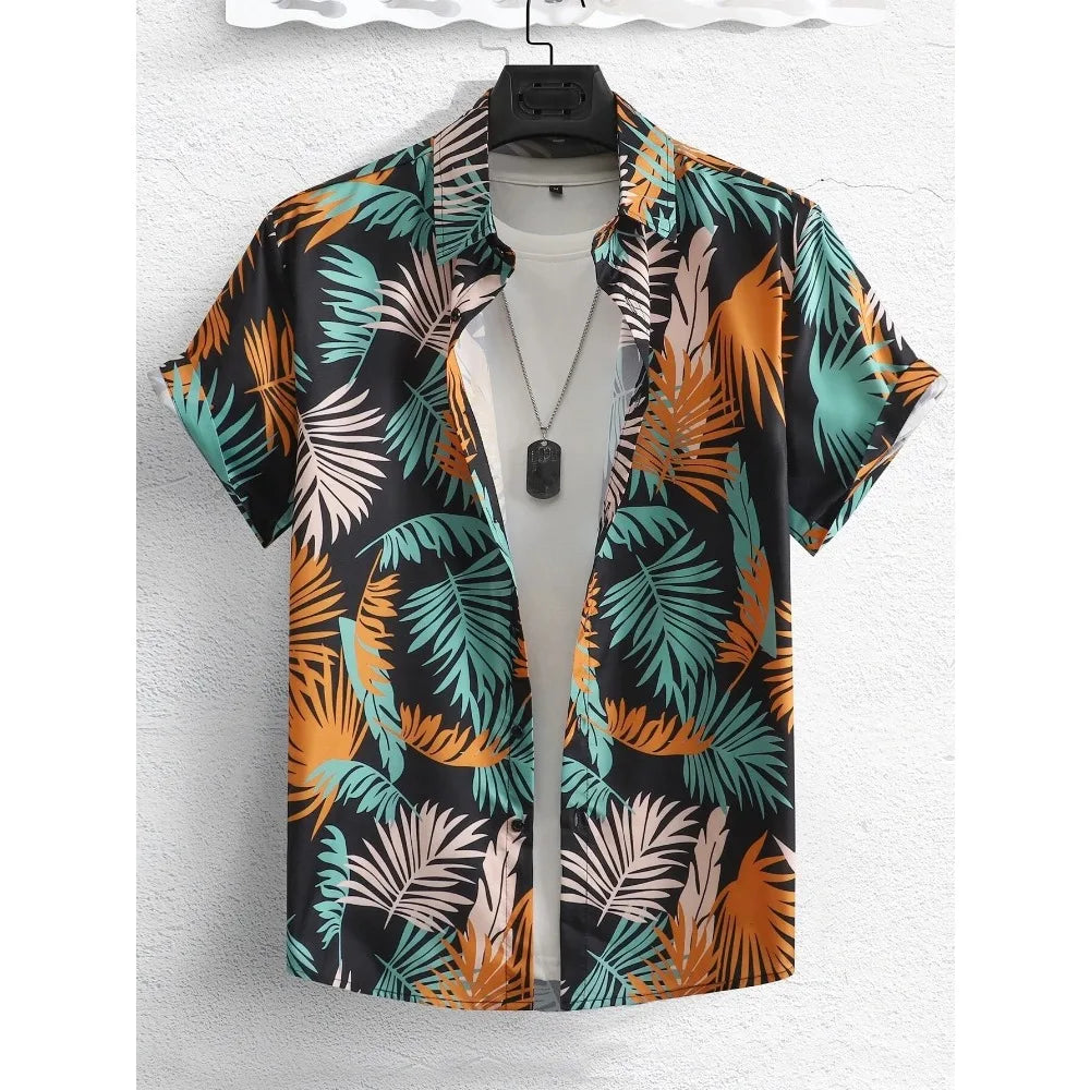 Camisa havaiana homem impressão casual fina praia magro moda camisa de alta qualidade luxo preto social vintage engraçado roupas grandes dimensões