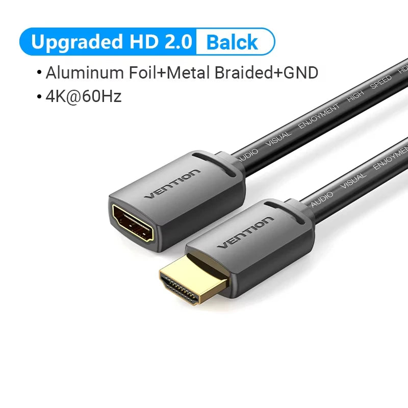 Vention 4k 60hz hdr hdmi 2.0 cabo de extensão para tv hd nintendo switch ps4 ps3 pc hdmi macho para fêmea cabo adaptador extensor