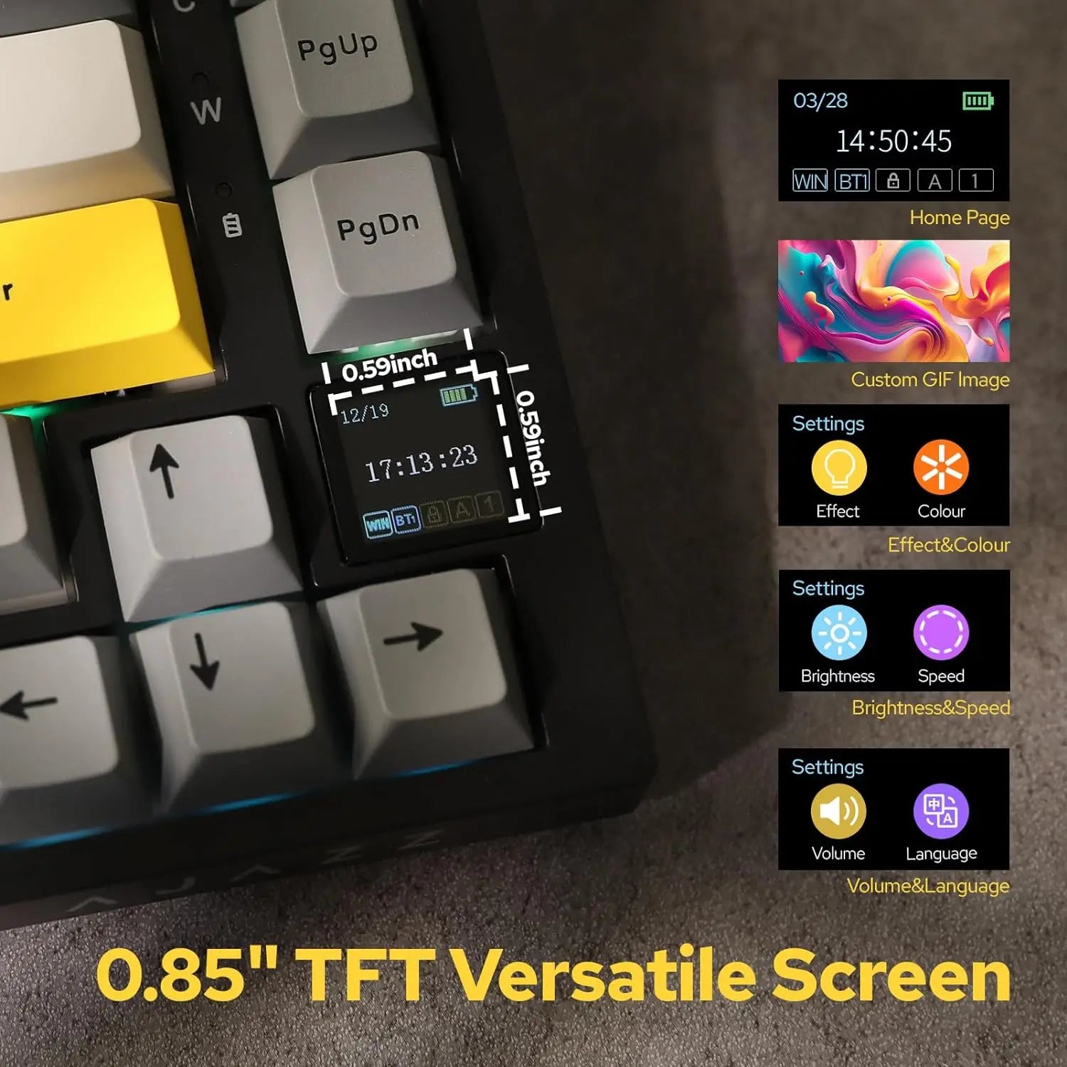 Teclado Mecânico Sem Fio AJAZZ AK820/Pro Bluetooth 5.1 2.4G USB-C Com Fio Hot Swappable RGB para Jogos com Montagem Gasket