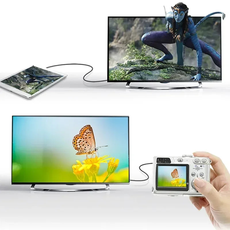 Mini cabo hdmi para hdmi 1080p 3d banhado a ouro para monitor tablet câmera dv placa gráfica hdtv display projeção