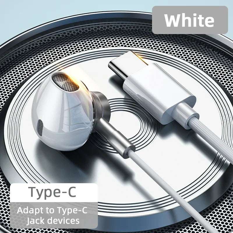 Fones de Ouvido Samsung HiFi com Controle de Volume e Microfone, USB Tipo C e Conector de 3.5mm, Fones de Ouvido com Fio para Galaxy S25 S24 S23 S22 Ultra