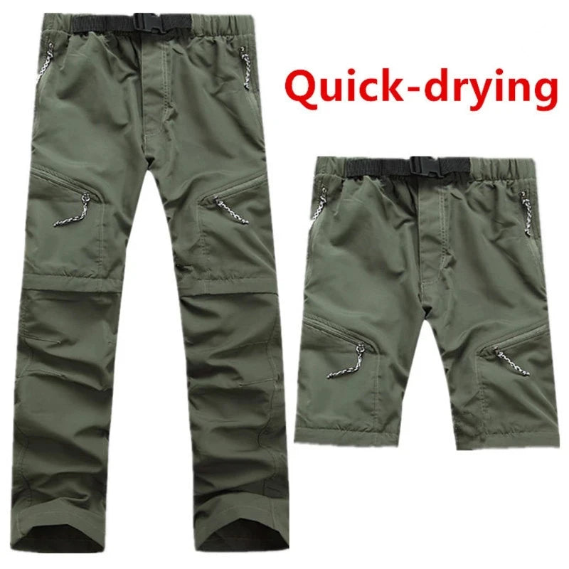 Calças de verão de secagem rápida podem removíveis para shorts homens tático caminhadas esporte respirável viagem pesca acampamento trekking calças