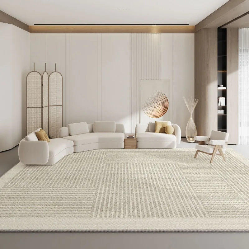 Luxo minimalista sala de estar tapete cor creme grande área para sofá quarto decoração casa