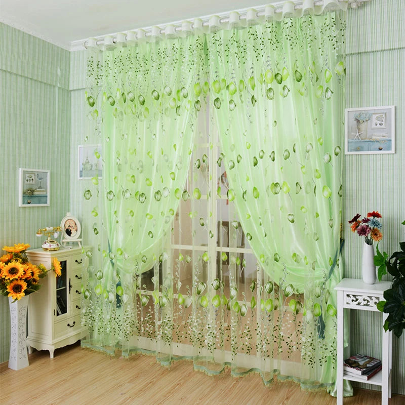 1pc moderno tulipa janela tela sala de estar quarto porta cozinha cortina decoração para casa suprimentos