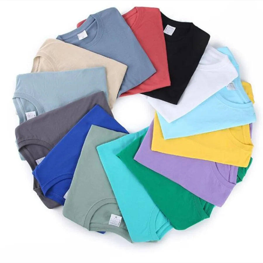 100% Algodão T-shirt Dos Homens Mulheres Cor Sólida O Pescoço de Manga Curta Tops Verão Coreano Solto Meia-manga T Shirt Unisex M-4XL