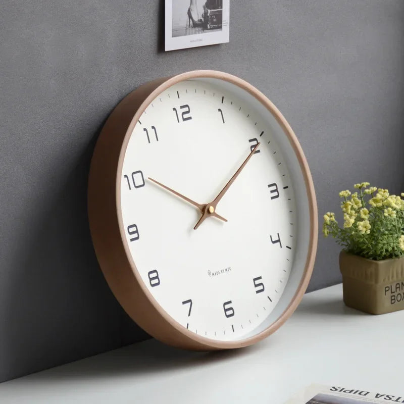 Relógio de parede de madeira estilo europeu nórdico design moderno nordic minimalista madeira mudo relógio de parede sala estar cozinha decoração casa