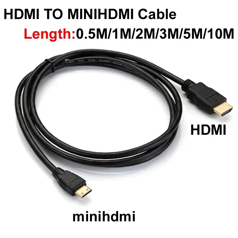 Mini cabo hdmi para hdmi 1080p 3d banhado a ouro para monitor tablet câmera dv placa gráfica hdtv display projeção