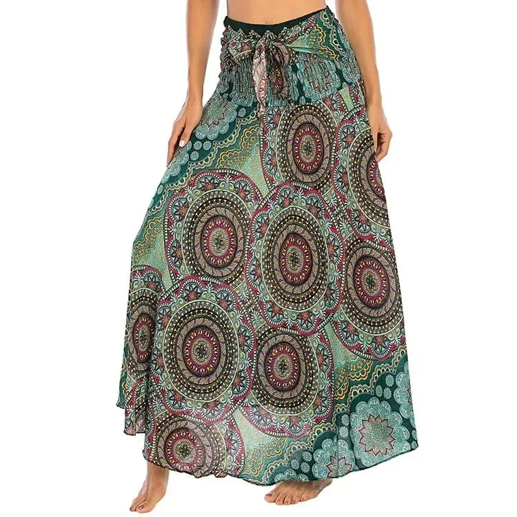 Sexy verão longo boho inferior saia feminina vintage casual ropa mujer faldas solta moda y2k maxi saias roupas femininas saia jupe