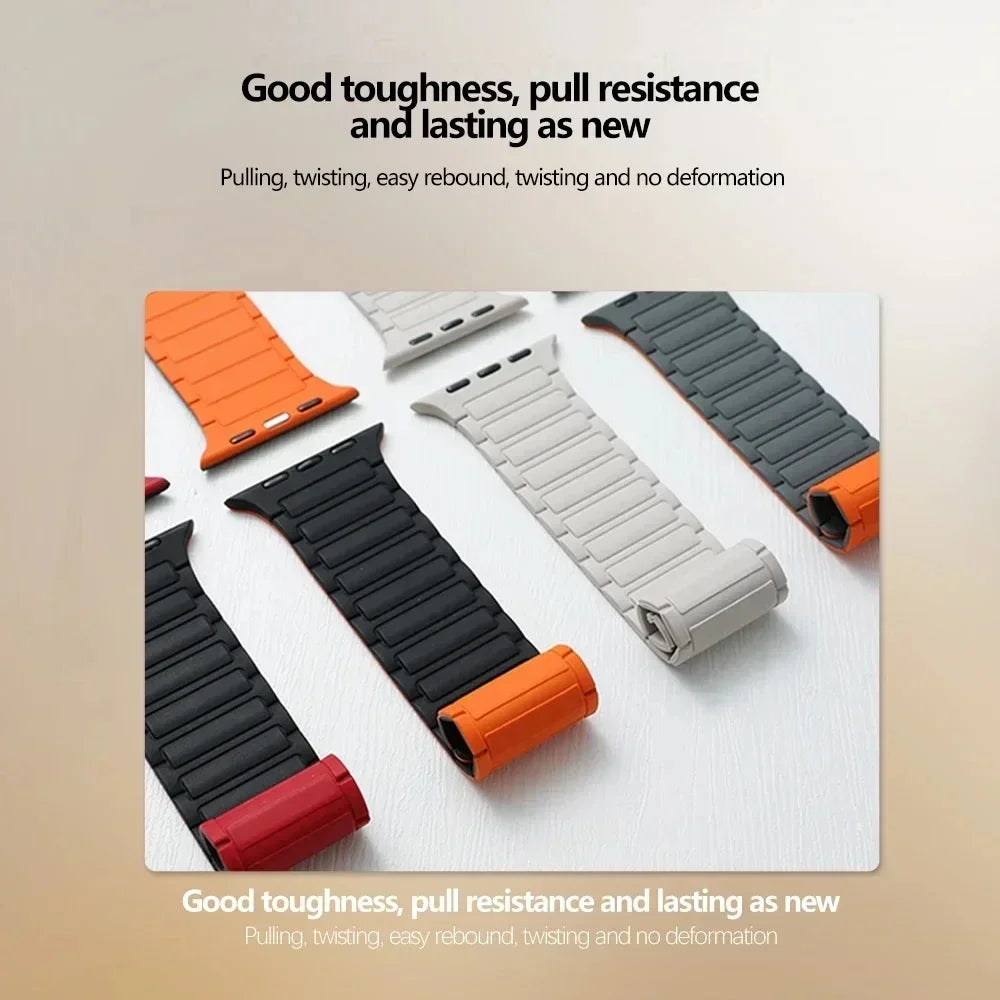 Pulseira de Silicone, iWatch Series 9, 8, 7, 6, 5, 4, 3, 3, SE Ultra 2 Strap, 44mm, 40mm, 49mm, 45 milímetros, 41 milímetros, 38 milímetros