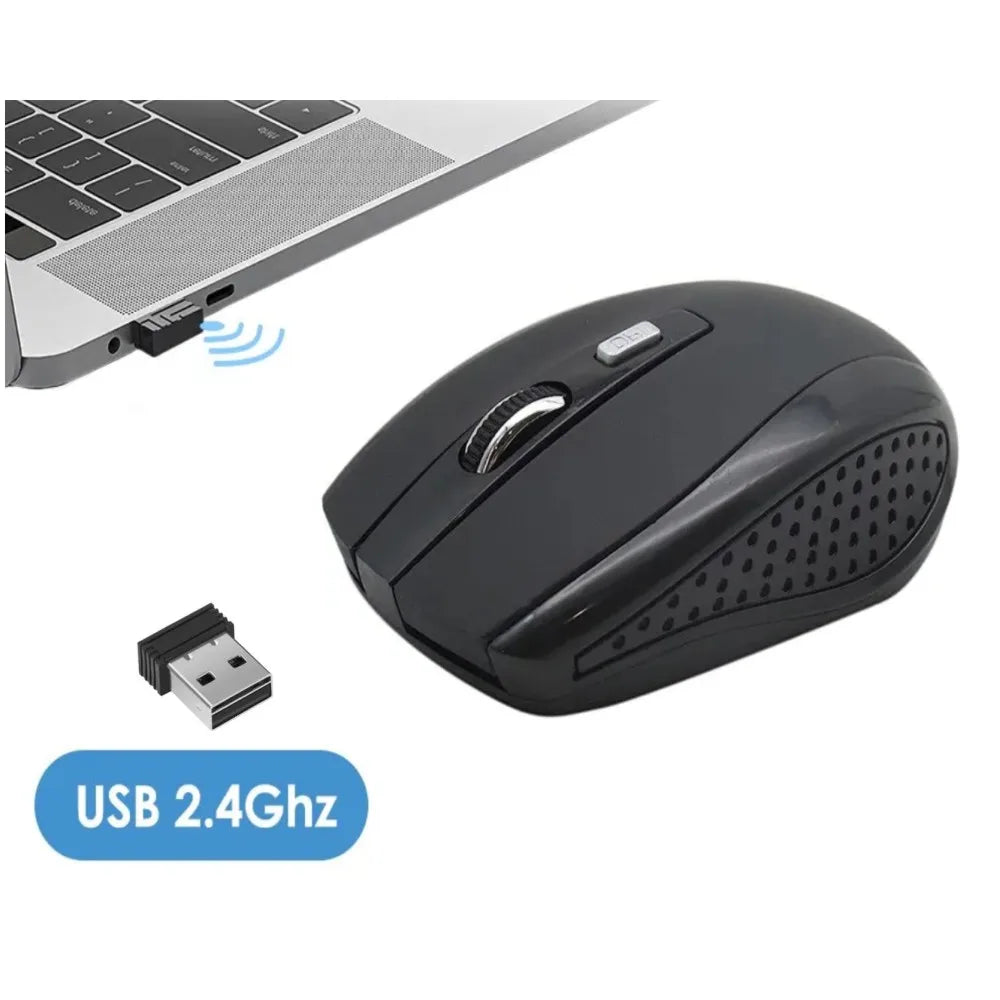Mouse de computador sem fio usb ajustável gamer gaming 6 botões óptico 2.4 receptor usb para computador acessórios para computador