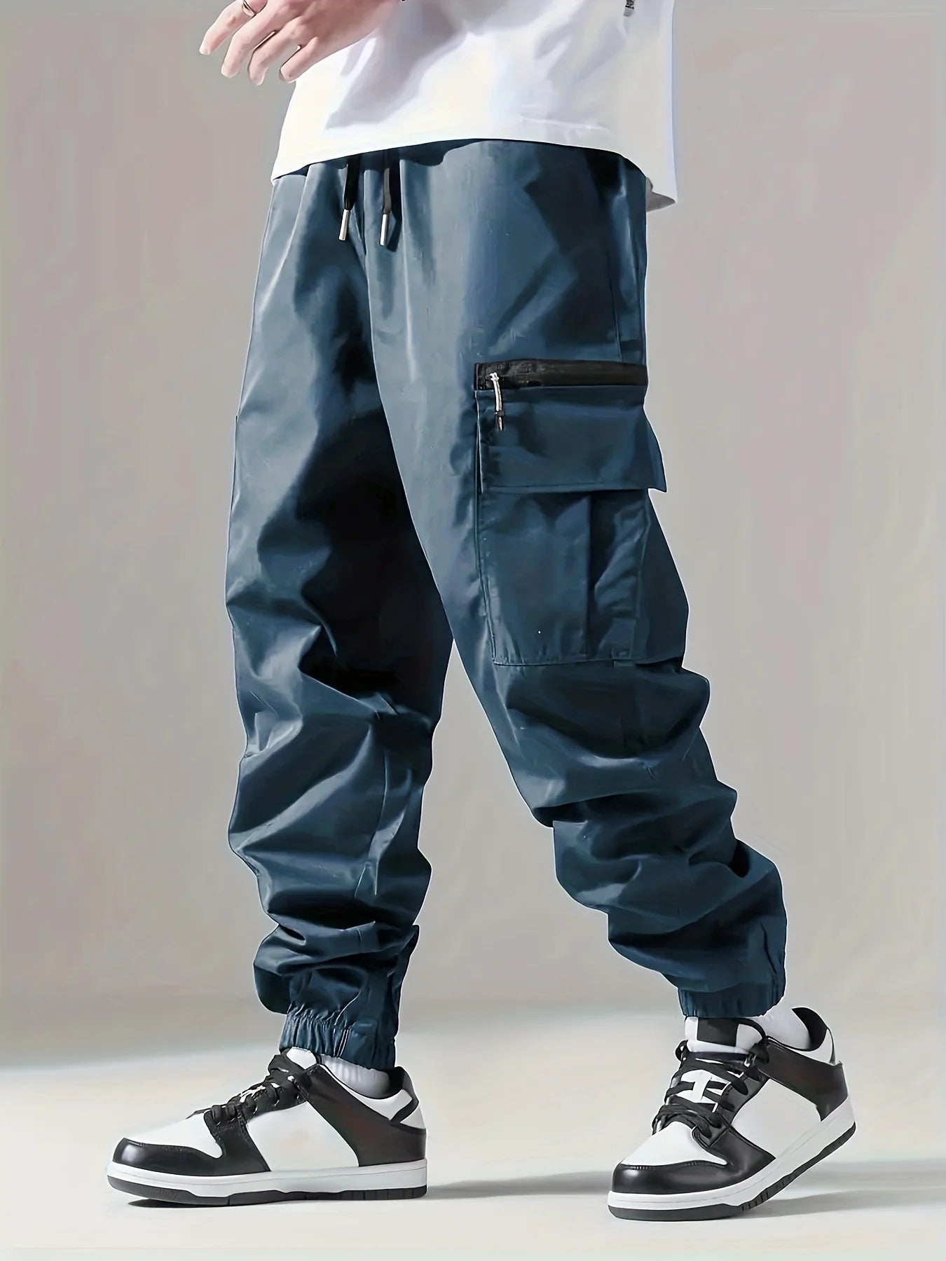 Calça cargo multibolso masculina, calça fina, confortável e respirável, casual ao ar livre, veste, ciclismo, 004